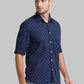 Men Blue Slim Fit Print Cotton Full Sleeve Shirts