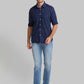 Men Blue Slim Fit Print Cotton Full Sleeve Shirts