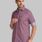 Men Red Slim Fit Stripe Cotton Full Sleeve Shirts