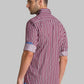 Men Red Slim Fit Stripe Cotton Full Sleeve Shirts