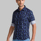 Men Blue Slim Fit Print Cotton Full Sleeve Shirts