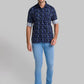 Men Blue Slim Fit Print Cotton Full Sleeve Shirts