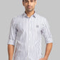 Men White Slim Fit Checks Cotton Full Sleeve Shirts