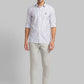 Men White Slim Fit Checks Cotton Full Sleeve Shirts