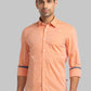 Men Orange Slim Fit Solid Cotton Full Sleeve Shirts