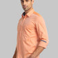 Men Orange Slim Fit Solid Cotton Full Sleeve Shirts