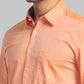 Men Orange Slim Fit Solid Cotton Full Sleeve Shirts