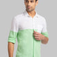 Men Green Slim Fit Solid Cotton Blend Full Sleeve Shirts