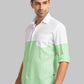 Men Green Slim Fit Solid Cotton Blend Full Sleeve Shirts