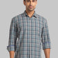 Men Grey Slim Fit Checks Cotton Full Sleeve Shirts