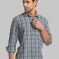Men Grey Slim Fit Checks Cotton Full Sleeve Shirts