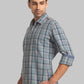 Men Grey Slim Fit Checks Cotton Full Sleeve Shirts