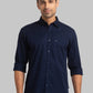 Men Blue Slim Fit Print Cotton Full Sleeve Shirts