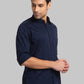 Men Blue Slim Fit Print Cotton Full Sleeve Shirts