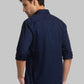 Men Blue Slim Fit Print Cotton Full Sleeve Shirts