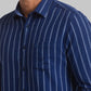 Men Blue Slim Fit Stripe Cotton Full Sleeve Shirts