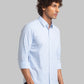 Men Blue Slim Fit Print Cotton Full Sleeve Shirts