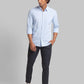 Men Blue Slim Fit Print Cotton Full Sleeve Shirts