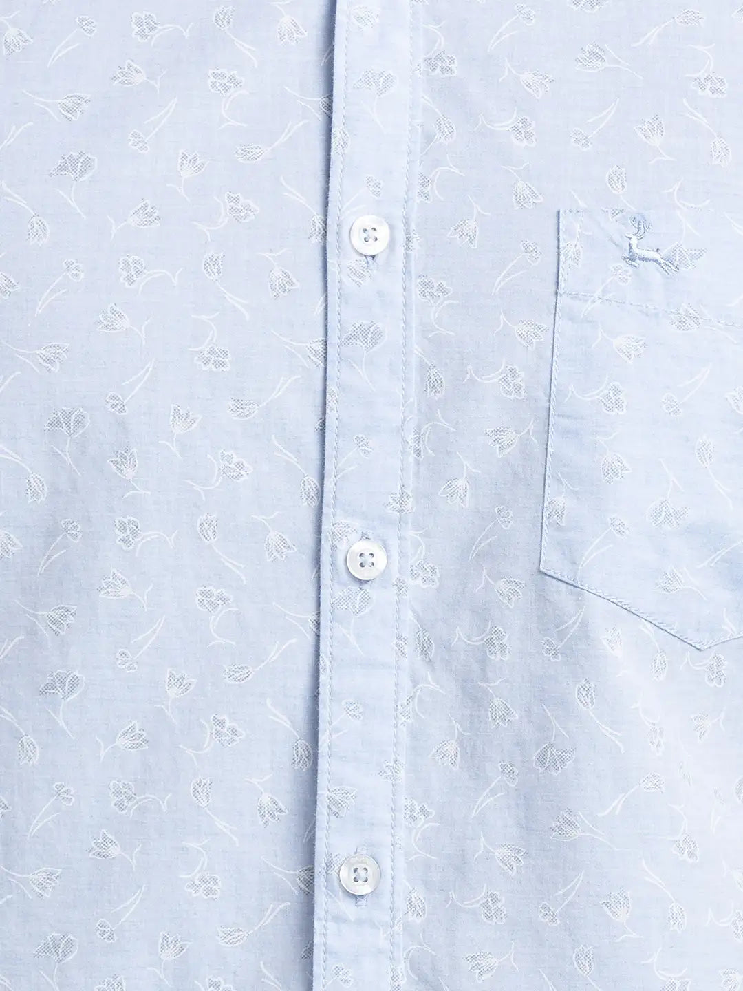 Men Blue Slim Fit Print Cotton Full Sleeve Shirts