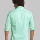 Parx Men Green Print Slim Fit Cotton Full Sleeve Cutaway Collar Shirt