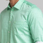 Parx Men Green Print Slim Fit Cotton Full Sleeve Cutaway Collar Shirt