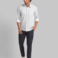 Men White Slim Fit Print Cotton Full Sleeve Shirts
