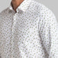 Men White Slim Fit Print Cotton Full Sleeve Shirts