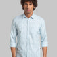 Men Blue Slim Fit Print Cotton Full Sleeve Shirts