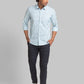 Men Blue Slim Fit Print Cotton Full Sleeve Shirts