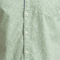 Men Green Slim Fit Print Cotton Half Sleeve Shirts