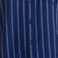 Men Blue Slim Fit Stripe Cotton Half Sleeve Shirts