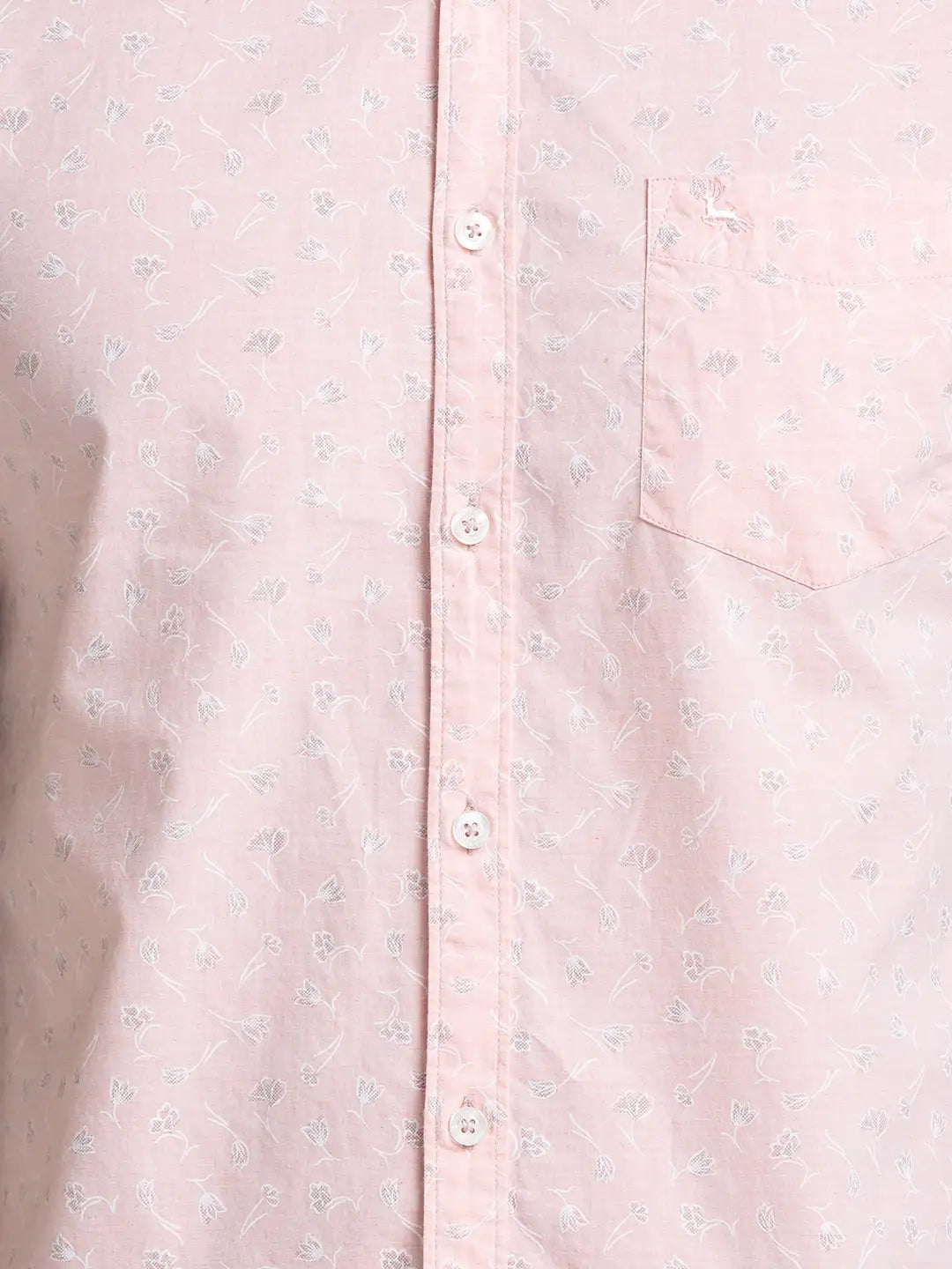 Men Slim Fit Print Cotton Half Sleeve Shirts