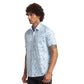 Men Blue Slim Fit Print Cotton Half Sleeve Shirts