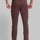 Men Brown Low Rise Tapered Fit Solid Cotton Blend Trouser
