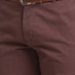 Men Brown Low Rise Tapered Fit Solid Cotton Blend Trouser