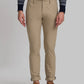 Men Khaki Lrt Fit Yarn Dyed Cotton Blend Trouser