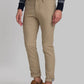 Men Khaki Lrt Fit Yarn Dyed Cotton Blend Trouser