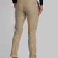 Men Khaki Lrt Fit Yarn Dyed Cotton Blend Trouser