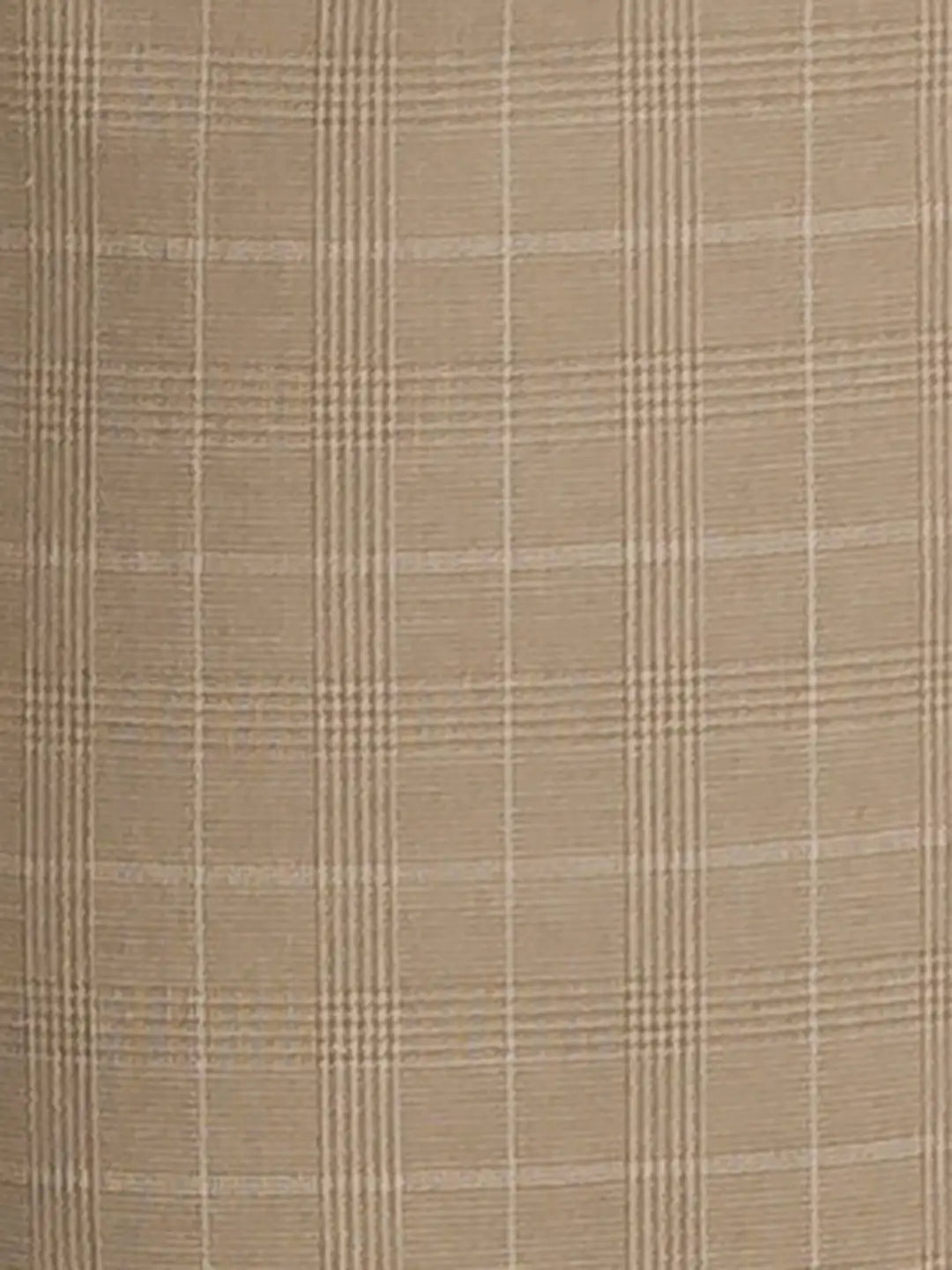 Men Khaki Lrt Fit Yarn Dyed Cotton Blend Trouser
