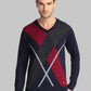 Men Blue Intarsia Acrylic Blend Full Sleeve Sweaters