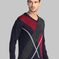 Men Blue Intarsia Acrylic Blend Full Sleeve Sweaters