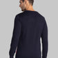 Men Blue Intarsia Acrylic Blend Full Sleeve Sweaters