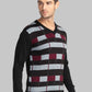 Men Black Intarsia Acrylic Blend Full Sleeve Sweaters
