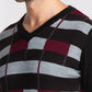 Men Black Intarsia Acrylic Blend Full Sleeve Sweaters