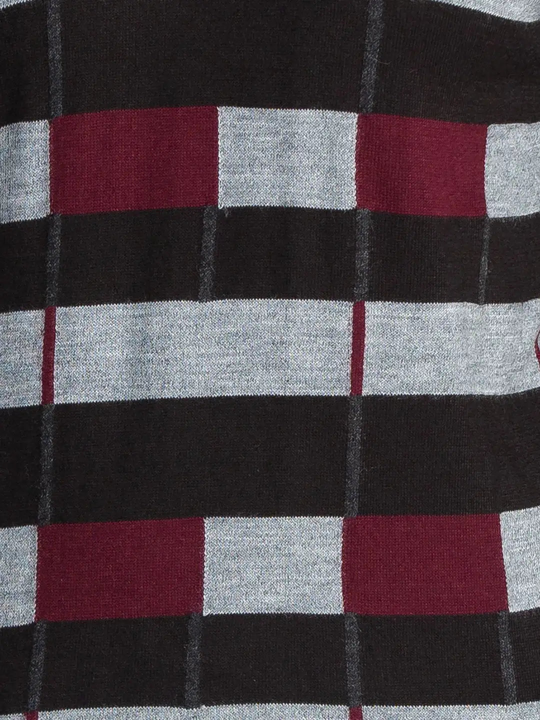 Men Black Intarsia Acrylic Blend Full Sleeve Sweaters
