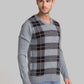 Men Grey Checks Acrylic Blend Full Sleeve Sweaters